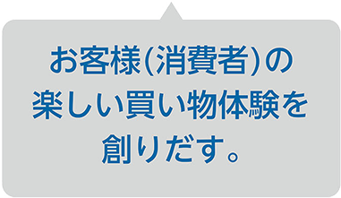 お客様(消費者)の楽しい買い物体験を創りだす。